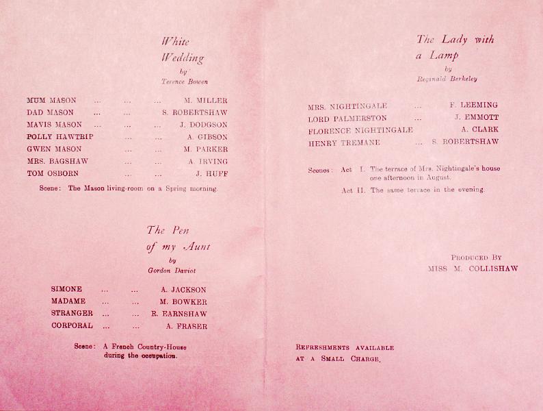 Drama Group Programme - 1964 - p2.JPG - Long Preston Drama Group - Programme for "Three One Act Plays" - 1964